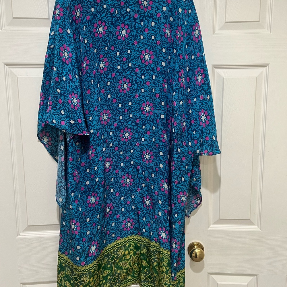 Sundance Teal & Pink Floral Swim Coverup - Picture 8 of 12